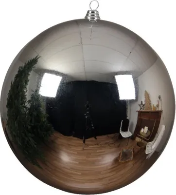 Produktbild von Christbaumkugel XXL groß 25cm silber glatt glänzend stilvoll unzerbrechlich