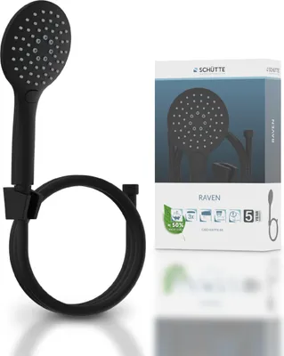Obrázek produktu pro SCHÜTTE sprchový set RAVEN, sprchová hlavice s hadicí a držákem, ruční sprchový set, matná černá barva