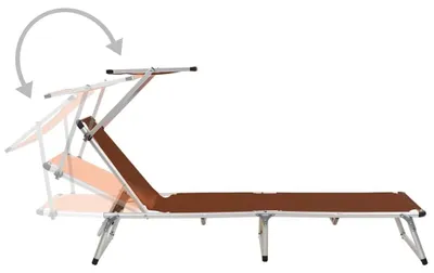 Image de Fauteuil de relaxation pliable avec dossier réglable et protection solaire