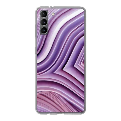 Produktbild von MuchoWow® Handyhülle Schutzhülle Hülle für Samsung Galaxy S21 Plus Naturstein - Nahaufnahme - Weiß Silikon Softcase Handy Hülle - Handy-Tasche