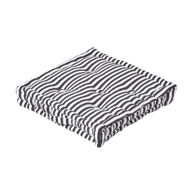 Produktbild von HOMESCAPES Sitzkissen Schmale Streifen Schwarz 40 x 40 x 10 cm