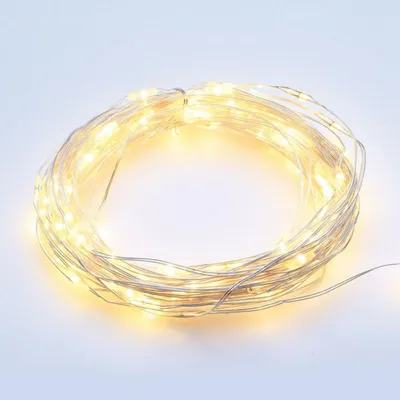 Produktbild von ACA 200-WW-Solar-LED-Kettenleuchte, batteriebetrieben, 8 Funktionen, Silberkabel, Schutzart IP44, 20 m + 2 m, X0420014
