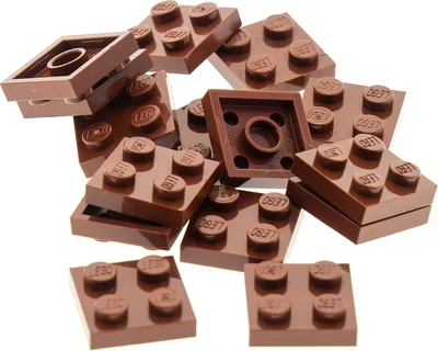 Image de 15x Lego brique de construction 2x2 plaque rouge marron Star Wars Set 21125 75192 3022