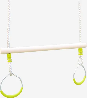 Immagine prodotto di Trapezio in legno con anelli metallici per il cavalletto, Verde