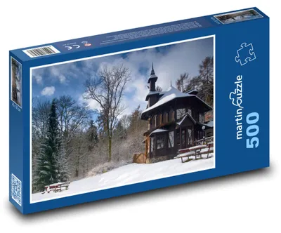 Obrázek produktu pro Puzzle 500 Kostel v Zimní Krajině - martinpuzzle