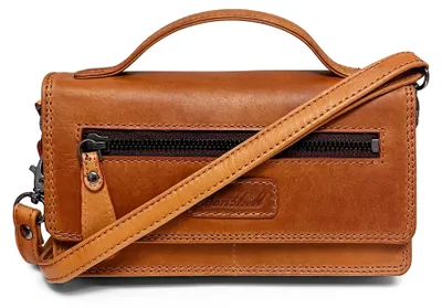 Produktbild von Benthill Reisebrieftasche XXL Echt-Leder - Umhängetasche aus echtem Leder - Travel Dokumententasche - Großes Portemonnaie - Handgelenktasche