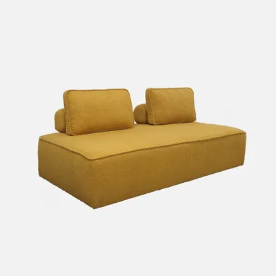 Immagine prodotto di sweeek - Divano a 2 posti con rivestimento in bouclé per un divano componibile - giallo senape