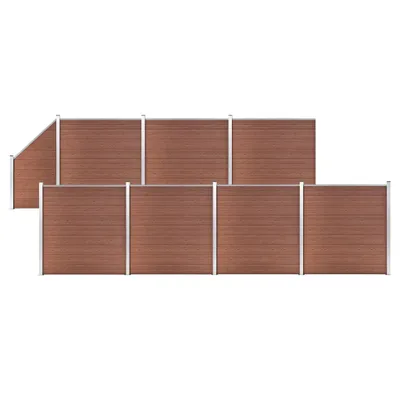 Obrázok produktu pre WPC plot 7 štvorcových + 1 zošikmený diel 1311x186 cm hnedý