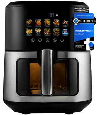 Heißluftfritteuse 6,5L 1700W, 9 Programme, Multicolor-Display