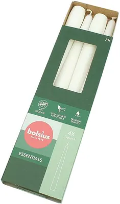Produktbild von BOLSIUS Spitzkerzen 4er Set 25x2,5cm weiss ,