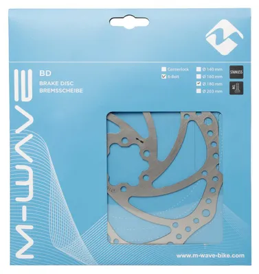 Image de Disque de frein M-Wave en acier inoxydable pour vélo Frein à disque acier 160 mm argenté