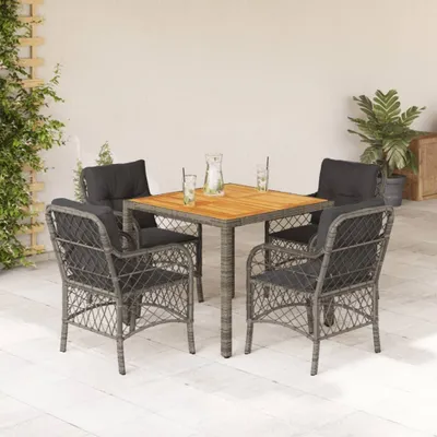 Produktbild von Möbel 5-tlg. Garten-Essgruppe mit Kissen Grau Poly Rattan 2024