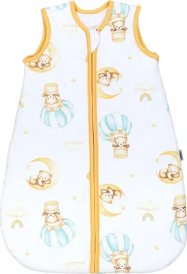 Produktbild von TupTam Schlafsack Baby – Wärmender Ganzjahresschlafsack 2.5 TOG, , Ärmellos, Farbe: Balon/Bär/Mond, Größe: 104-110
