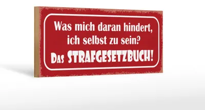 Produktbild von Holzschild Spruch 27x10cm was daran hindert selbst zu sein