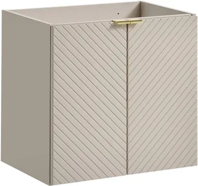 Zdjęcie produktu dla Szafka Pod Umywalkę 60 Cm 2-Drzwiowa – Kaszmirowy Mat, Frez W Jodełkę