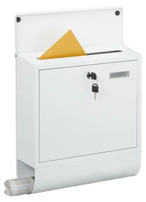 Produktbild von Briefkasten mit Zeitungsfach - Metall, matte Oberfläche