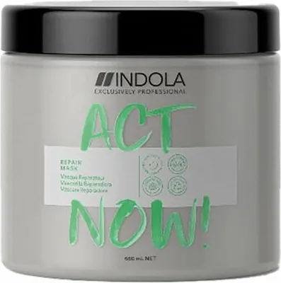Produktbild von Indola Act Now Repair, 650 ml, Unisex, Sprödes Haar, beschädigtes Haar, Stumpfes Haar, Alle Farben, Weichmachend, Reparatur, Verstärkung, Nährend, Avocadoöl, Sheabutter