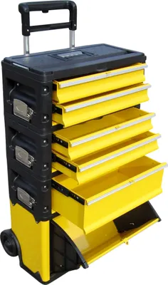 Produktbild von ALEOS. Werkzeugtrolley Werkstattwagen Montagewagen rollende Werkstatt aus Metall XXL Type: 305BBCD mit Schubladenverriegelung und Schloss