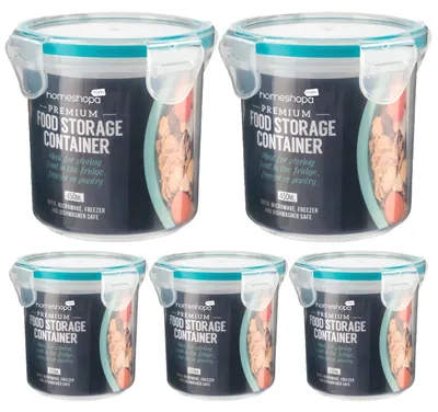 Produktbild von Lebensmittelaufbewahrungsbehälter, 5er-Pack, 450 ml