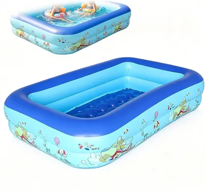 Produktbild von Aufblasbarer Pool 120x85x35 cm, Schwimmbecken für Kinder und Erwachsene
