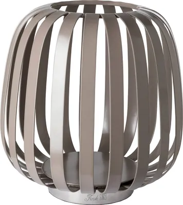 Produktbild von Fink MAMBAIA, Windlicht ohne Glas, vernickelt, Eisen, pulverbeschichtet, glatt, silberfarben, hellbraun, L. 21.5 cm, B. 21.5 cm, H. 22 cm 146353