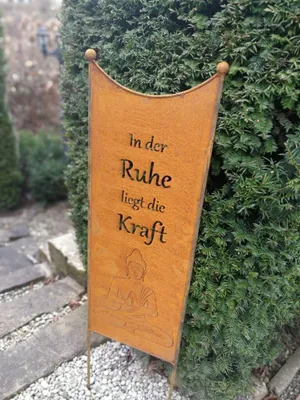 Produktbild von Edelrost Gartenschild Buddha
