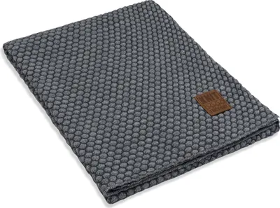 Produktbild von Knit Factory Juul Plaid - Anthrazit/Grau - 160x130 cm