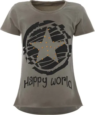 Produktbild von BEZLIT Mädchen T-Shirt mit Motiv Druck und Kunstperlen Grau 128