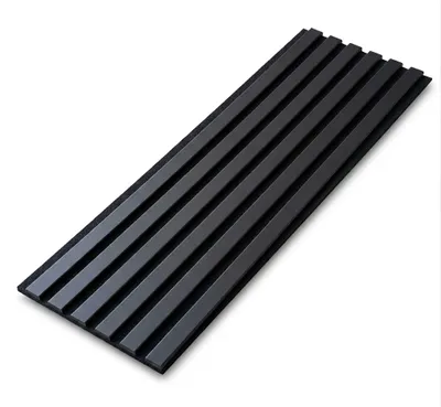 Produktbild von Lamellen Wandverkleidung 30x120 cm - MDF Lamellen - Filz Wandpaneele - schwarze Wandlamellen - SCHWARZ