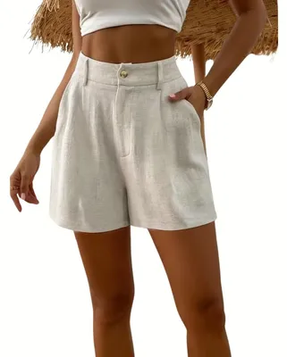 Productafbeelding van Lumoras Korte Broek Linnen Vrouwen Beige M