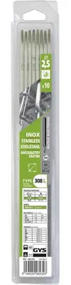 Image de 10 Électrodes inox 308L Ø 2,5 GYS 082328