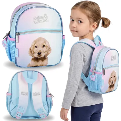 Produktbild von Hündchen-Rucksack für Mädchen, pastellfarbener kleiner Kindergartenrucksack für Ausflüge, 5 l