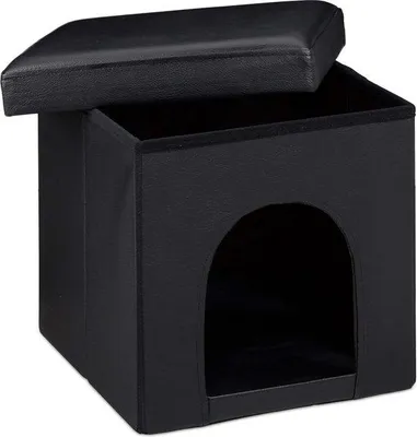 Produktbild von Famanu Katzenhaus Warmes Plüsch Katzeniglo - Schwarz
