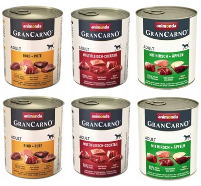 Zdjęcie produktu dla MOKRA KARMA Dla Psa Animonda GranCarno Adult MIX Smaków 6x800g