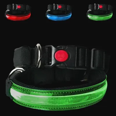 Obrázok produktu pre Nastaviteľný LED obojok, dobíjateľný, priedušný, pre malé a stredne veľké psy