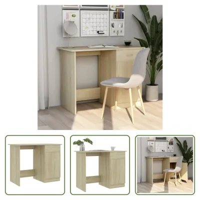 Produktbild von The Living Store Schreibtisch Sonoma-Eiche 100x50x76 cm Holzwerkstoff