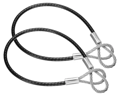 Image de Câble de sécurité de 50 cm, 2 câbles en acier inoxydable, système antivol pour vélos et bagages
