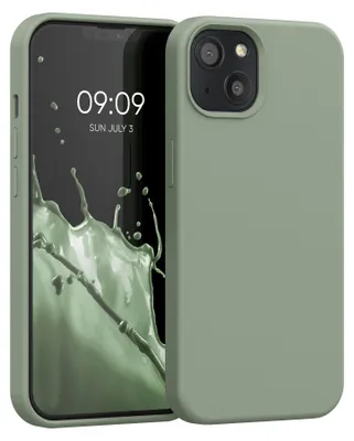 Produktbild von kwmobile Handyhülle für iPhone 13 Hülle, für iPhone 13 Case - Hülle Silikon - kabelloses Laden - Graugrün