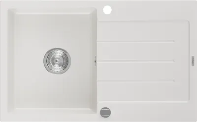 Obrázek produktu pro Mexen Bruno 1-miskový granitový dřez s odkapávačem 795 x 495 mm, Bílá - 6513791010-20