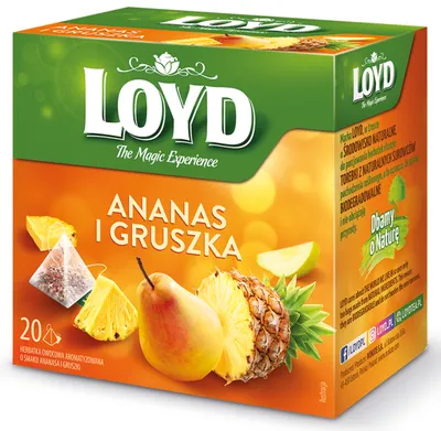 Zdjęcie produktu dla Herbatka owocowa Loyd Ananas i Gruszka 20 torebek