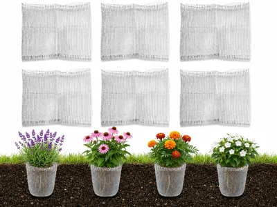 Productafbeelding van 6 stuks wortelbescherming van roestvrij staal voor planten, 35 x 35 cm woelmuismand
