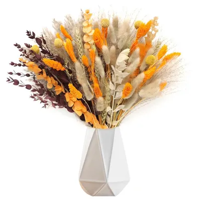 Image de 105 tiges de pampa séchées, décoration, 40-45 cm, 9 variétés, bouquet décoratif d'automne