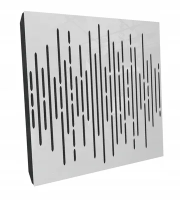 Obrázek produktu pro 4 akustické stěnové panely s montážní sadou | "WAVE" 50x50x5cm | absorpce a difúze | barva: bílý lesklý plast