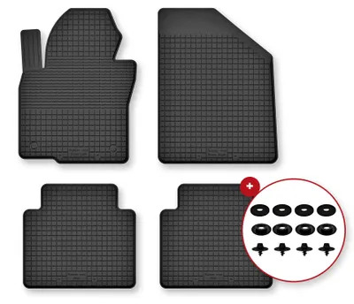 Obrázek produktu pro Gumové vaničkové autokoberce pro: Ford Escape MK4 od 2019 SUV černé 4 ks s úchyty – Wielganizator Semi-Universal