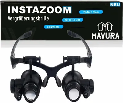 Produktbild von INSTAZOOM Lupenbrille Vergrößerungsbrille Kopflupe Stirnlupe Brillenlupe 20fach
