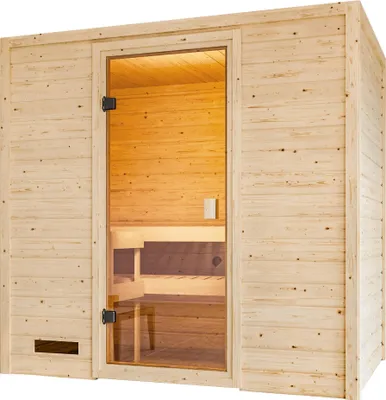 Produktbild von Karibu Innensauna Dorika inkl. Saunaofen 3,6kW integr. Steuerung