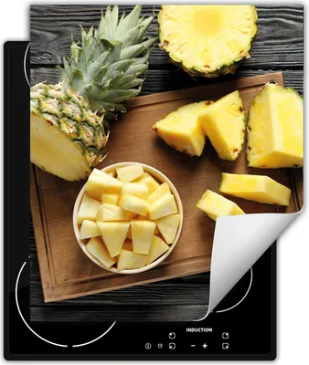 Zdjęcie produktu dla DarHaus Nakładka na kuchenkę 45x52 cm Mata antypoślizgowa zwijana, ananas - drewno