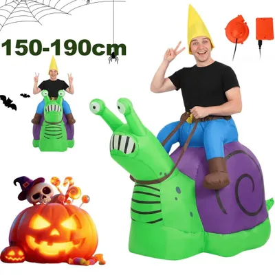 Produktbild von Aufblasbares Schnecken-Kostümset - Halloweenkostüm - Uni - Polyester - Für Erwachsene - Körpergröße 150–190 cm - Tiermotiv