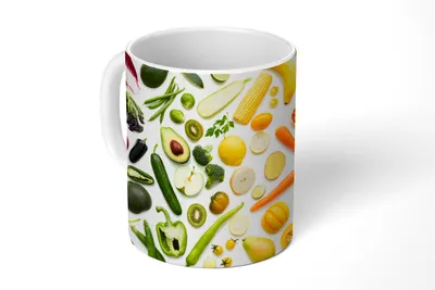 Obrázek produktu pro MuchoWow® Šálek na kávu Šálek na kávu Hrnek na kávu 350 ml Zelenina - Ovoce - DuhaŠálek na čaj - Foto hrnek