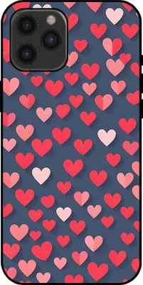 Produktbild von Smartphonica Telefon Fall fit für iPhone 12 Pro Max mit rosa und roten Herzen Impressum - TPU Backcover Fall mit rosa und roten Herzen Design
